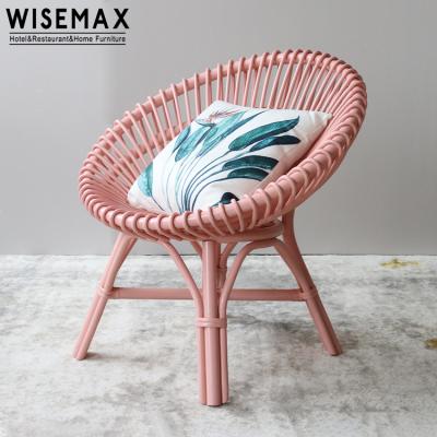 China Nordic WISEMAX FURNITURE Rattan Leisure Yard Furniture Modern Style Half Round Rattan Accent Chair for sale