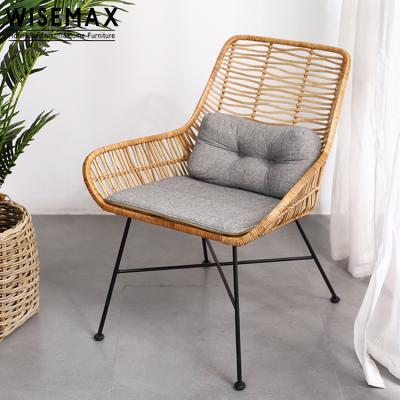 China WISEMAX MEUBLES de Garedn patio furniture original classic and modern metal base rattan waterproof leisure armchair for sale