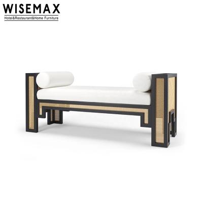 China Nordic classic design three seat luxury classic WISEMAX FURNITURE hotel lobby decoration rattan sofa set for sale