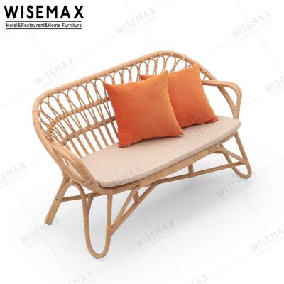 China Latest Convertible Living Room Furniture WISEMAX MEUBLES Nordic Natural Rattan Living Room Loft Sofa for sale