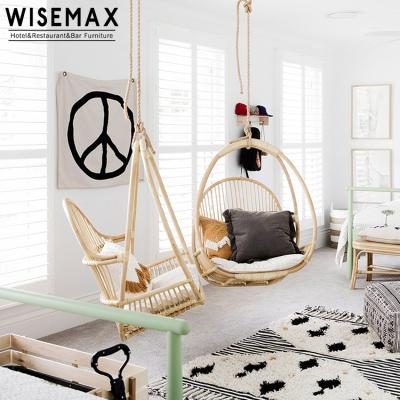 China Classic and Modern WISEMAX FURNITURE Indoor and Outdoor Hanging Swing Garden Shape Basket Living Room Balcony Patio Chair Swing for sale