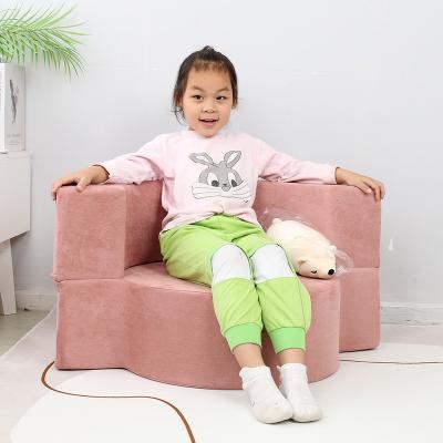 China SAIEN Modern Kids 2 in 1 Flip Open Foam Sofa Children Sofa Bed Baby Couch Upholstered Sleepover Chair Flip for sale