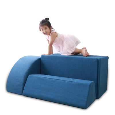 China Custom Magnetic Fabric Sofa Play Couch With Removable Sofa Cover from Amazon Hot Sellings Kids Sofa Set Nugget Couch For for sale