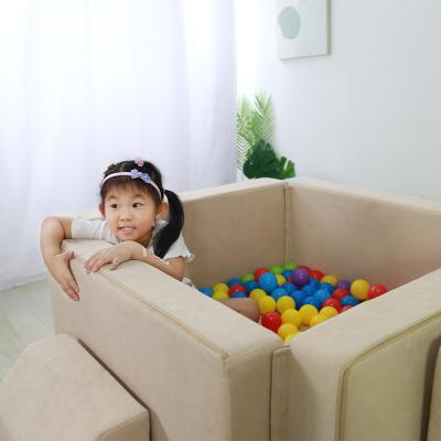 China Newest Modern Design Ball Pool Kids Play Crawling And Sliding Couch Playroom Sofa Cushion Water Resistant Kids Couch for sale