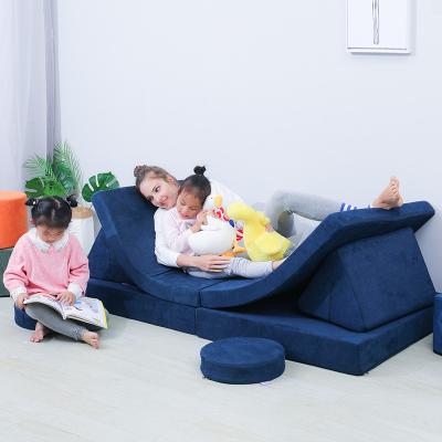 China Foldable Safety Building Block High Density Foam Cushion Flooring Gray Couch Children Play Couch for sale