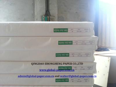 China WOODFREE 80gsm anti-curl OFFSET PAPER 610x860mm 500 sheets per ream for sale