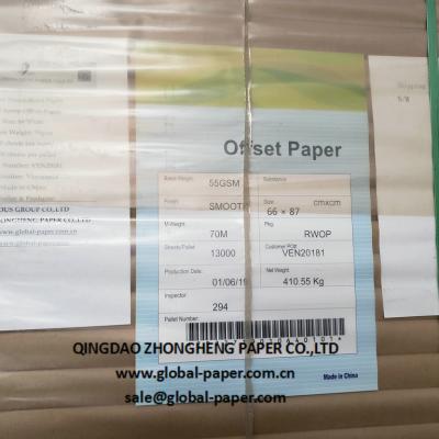 China Different gram weight and size woodfree paper bulk anticurl bond paper sheets bore jumbo roll offset paper for sale