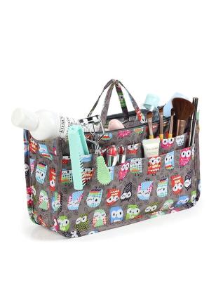 China Durable Cosmetic Bag For Women Cute Printing 14 Pockets Expandable Makeup Organizer Purse With Handles for sale