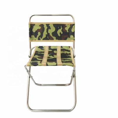 China New Durable Outdoor Camping Barbecue Aluminum Alloy Folding Horse Fishing Large Camouflage Backrest Stool Chair for sale