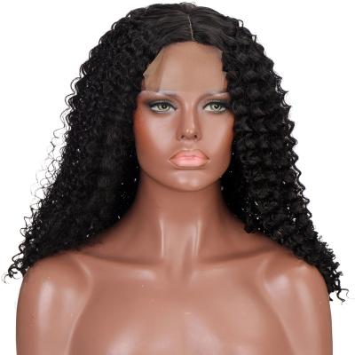 China High Quality Kinky Curly Heat Resistant Fiber Full Lace Wig Wholesale Price Synthetic Wig Vendor Headband For Black Women for sale