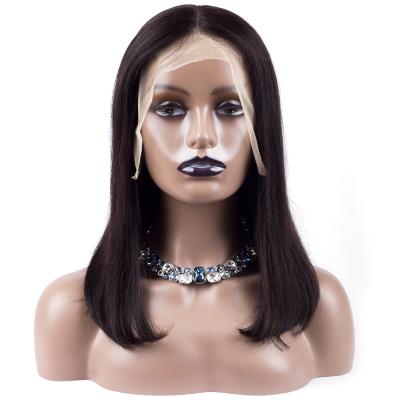 China Free Sample Small Cap Size Long Straight Virgin Brazilian Straight Hair Transparent Lace Front T-Part Wig for sale