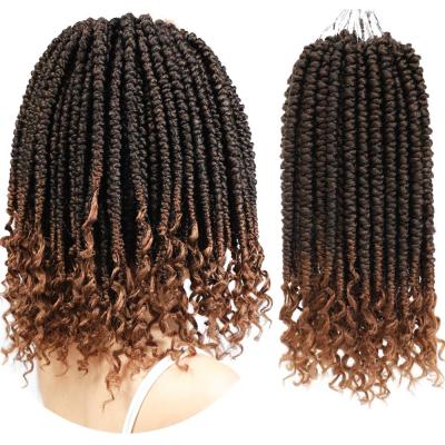 China Low Temperature Fiber Good Spring Afro Twist Crochet Braids Hair Extension Curly Ends Premium Crochet Braid Hair for sale