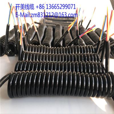 China Instrument 4 core 0.3mm2 electrical equipment spiral spiral cable, small spring cable, for sale