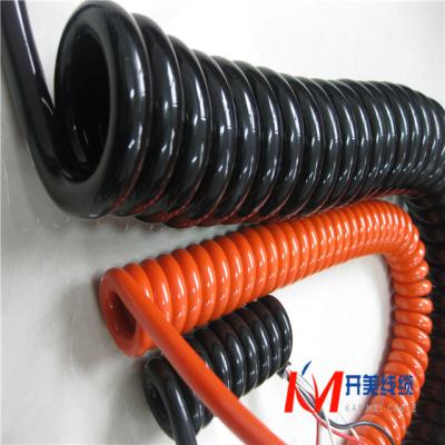 China PVC/PE/F46/PP/TPV/TPE Tool Stretch Cord Spring Wire Electrical Spiral Cable for sale