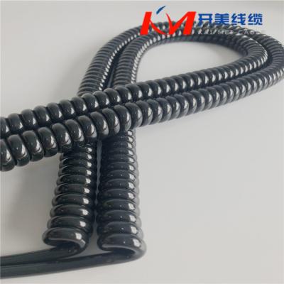 China Power Plant Spiral Spring Cable Telephone Spring Cable RVUT ​​4 Core Spring Cable for sale