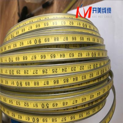 China Ruler Steel Wire Rope 0-50 100 150 200 250 300 350 400 Meters Ruler Steel Wire Rope Flat Cable 9.8mm for sale