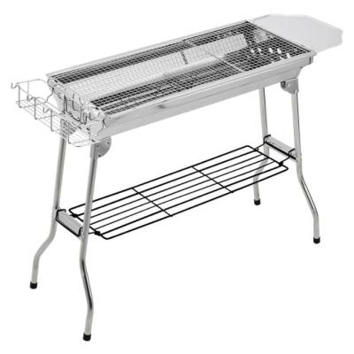 China Large Size Stainless Steel Adjustable BBQ Grill Outdoor Folding Portable Charcoal Grill for sale