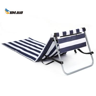 China Foldable Floor Seat Waterproof Custom Adjustable Beach Chair Folding Upholstered Beach Recliner for sale