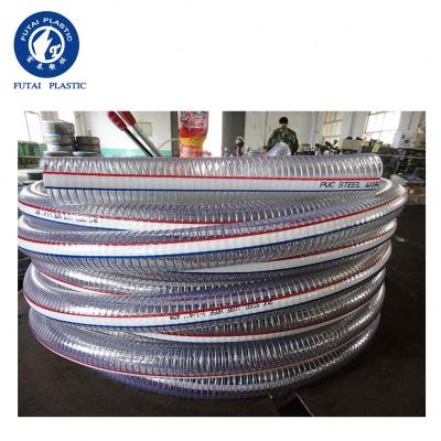 China Transport Promotional Milk PVC Steel Wire Suction Hose , 1.5 Inch Water Hose Reel 100M for sale