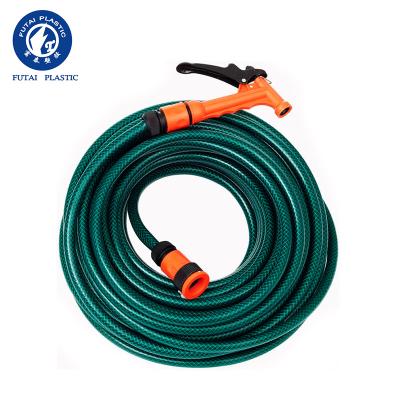 China Carrying High Pressure Durable Green Water PVC Garden Sprinkler Hose With Sprayer Nozzle for sale