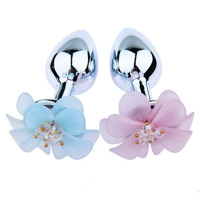 China Aluminum Alloy S/M/L Size Flower Shape Metal Butt Plug Anus Anal Plug For Adult Couples for sale