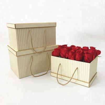 China (In stock) Recyclable custom logo printing rose square box, square flower box, square gift box for sale