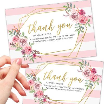 China paper & Cardboard Thank You Cards Notes Flower Wedding Business Anniversary Thank You Cards With Envelopes Custom for sale