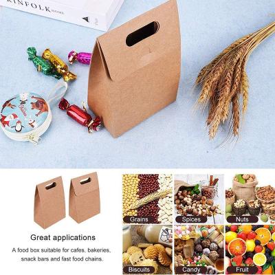 China Recycled Materials Kraft Paper Bags Brown With Handles Gifts Flat Paper Bag No Logo for sale