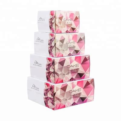 China 6 inch recyclable custom wholesale portable square western style cake box for cheese packaging for sale