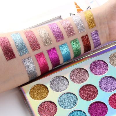 China Waterproof 15 Colors Eye Makeup Palette Glitter, Lasting Beauty Eyeshadow Girl Cosmetics, No Logo Makeup Eyeshadow Palette for sale