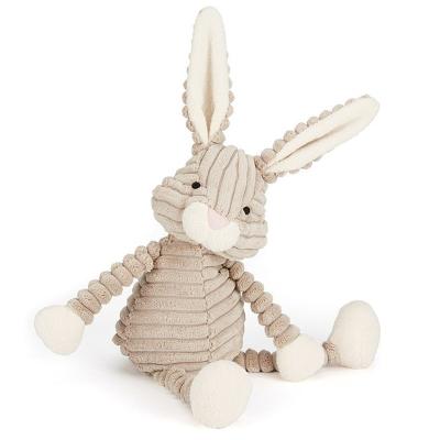 China Hot Selling Baby Comforter Corduroy Stuffed Gray Rabbit Toys Plush for sale