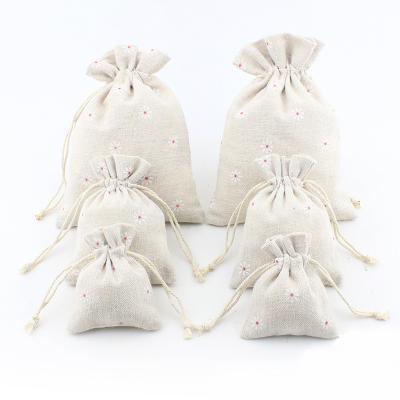 China Wholesale Rope Handle Canvas Drawstring Bag Cotton Makeup Bags for sale