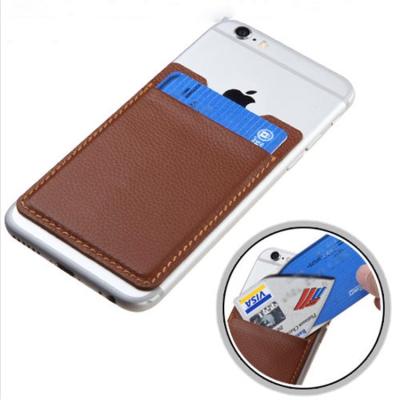 China Fashion Promotional Custom Sticker Case Leather Phone Card Holder Phone For Man And Woman for sale