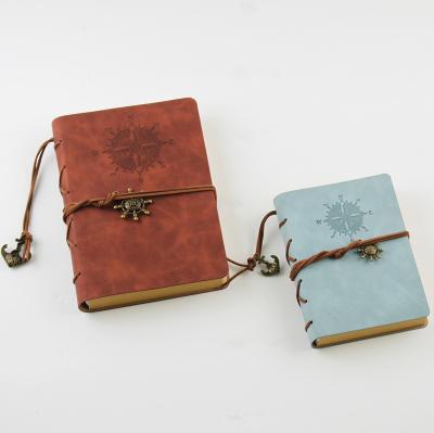 China New Eco-Friendly Style Vintage Paper Pirate Anchors Notebook Leather Diary Notepad Wire-Mounted Customizable Heavy Duty Notebooks for sale