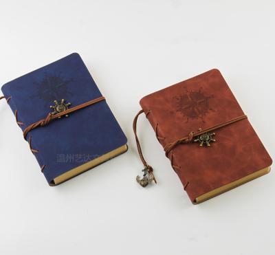 China New Style PU Leather Journal Notebook Vintage Pirate Anchors Notebook Leather Diary Notebooks Customizable for sale