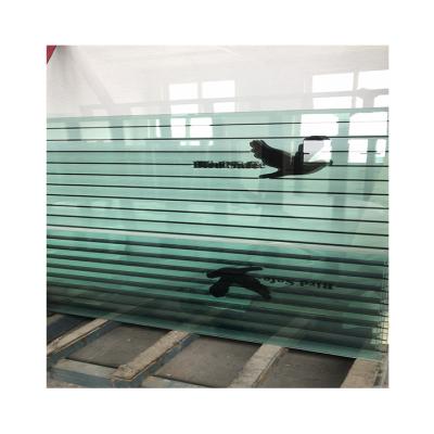 China Silk Screen Yard 21.52mm Jumbo Size Printed Tempered Laminated Glass Decorative Paint Stained Safety Toughened Laminated Glass for sale