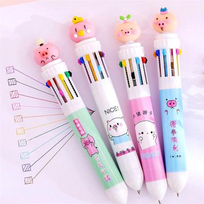 China Korean cute multi-color creative cute ballpoint pen push ballpoint pen ballpen custom logo for sale