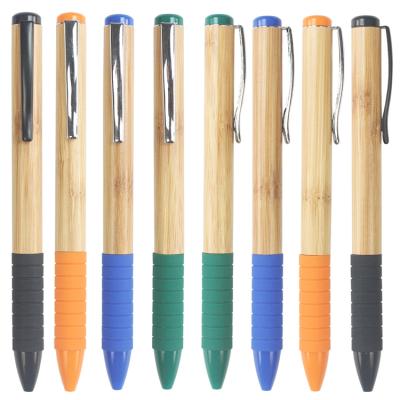 China Business Copllent Brand Twist Novelty Bamboo Pens Personalized Laser Engraving Fancy Ball Pens for sale