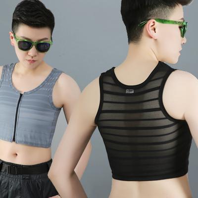 China Factory Wholesale Price Sports Breathable Vest Wholesale Price Front Zipper Bamboo Charcoal Chest Tomboy Binding Front Zipper Bamboo Charcoal Chest for sale