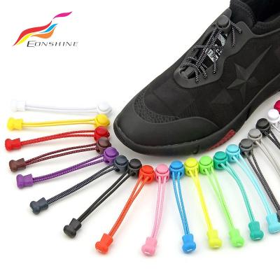 China Round Custom Tying Lock System Laces Elastic No Tie Lace For Sneaker Shoes for sale