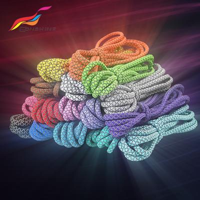 China Yeezy Laces 3M Round Polyester Safety Rope Reflective Shoe Lace For Night Trial Running for sale