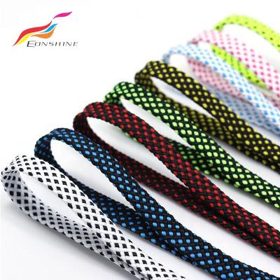 China Double Layer Flat Multi Color Flat Braid Two Toned Polyester Laces For Jogging Shoes for sale