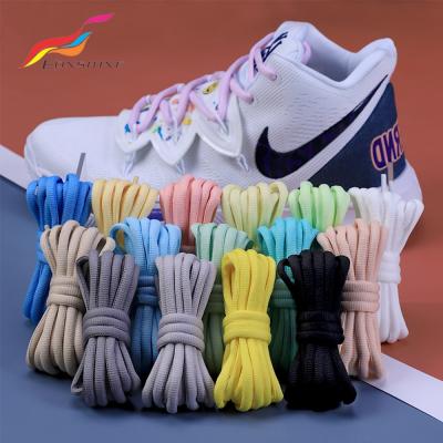 China High Quality 120cm Oval Half Round Colorful Polyester Semi Running Round Oval Shoe Laces Football Shoe Lace for sale