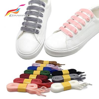 China Flat 47 Inch Velvet Ribbon Laces Heightening Dance Walking Shoe Laces For Sports Shoes for sale