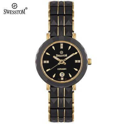 China Hot Sale Fashion Day/Date Fashion Stainless Steel Ceramic Band Famous Brand Designer Watch m&k Ladies Women Watch for sale