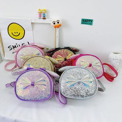 China New Fashion Princess Cartoon Cat Shape Sequin Round Shape Girls Cross - Body Clips Handbag Purse Kids BAGS for sale