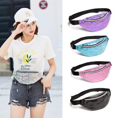 China High Quality Sequins Waist Pack Women's Laser Chest Waist Bag Women Belt Bag Cross - Body Bag for sale