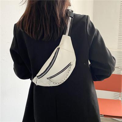 China 2021 Anti-theft PU Trunk Bag Pussy Pack Waist Bag High Quality Online Leather Chain Shoulder Bag With Pattern Strap for sale