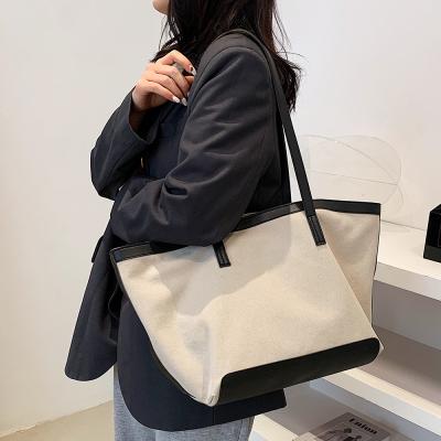 China Fashion High Quality Fashionable Cotton Canvas Shoulder Bags Tote Shopping Bag for sale