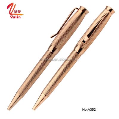 China office & School Executive Pen Novelty Exclusive Design Luxury Rose Gold Carving Metal Pen for VIP Guest Gift for sale